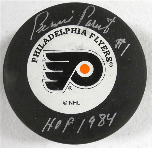 Bernie Parent Autographed Flyers Puck