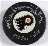 Dave "The Hammer" Schultz Autographed Flyers Puck