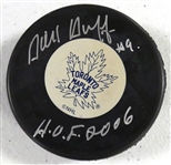 Dick Duff Autographed Maple Leafs Puck
