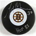 Gerry Cheevers Autographed Bruins Puck