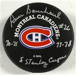 Pierre Bouchard Autographed Canadiens Puck