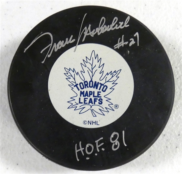 Frank Mahovlich Autographed Maple Leafs Puck