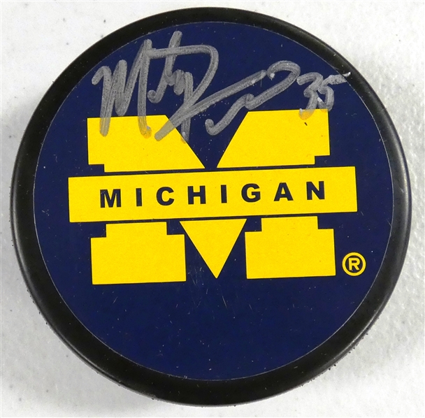 Marty Turco Autographed Michigan Puck