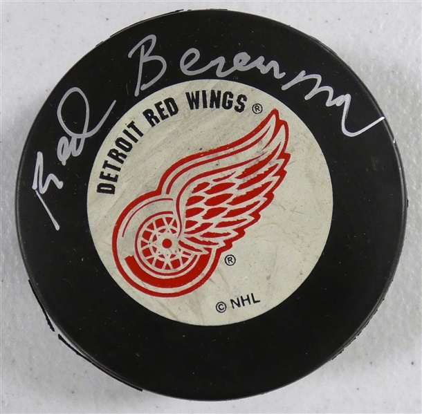 Red Berenson Autographed Red Wings Puck