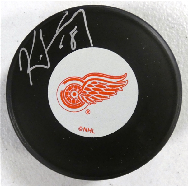 Kirk Maltby Autographed Red Wings Puck
