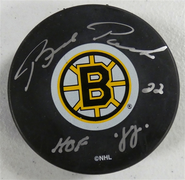 Brad Park Autographed Bruins Puck