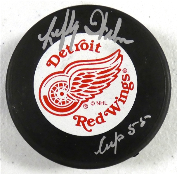 Lefty Wilson Autographed Red Wings Puck
