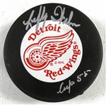 Lefty Wilson Autographed Red Wings Puck