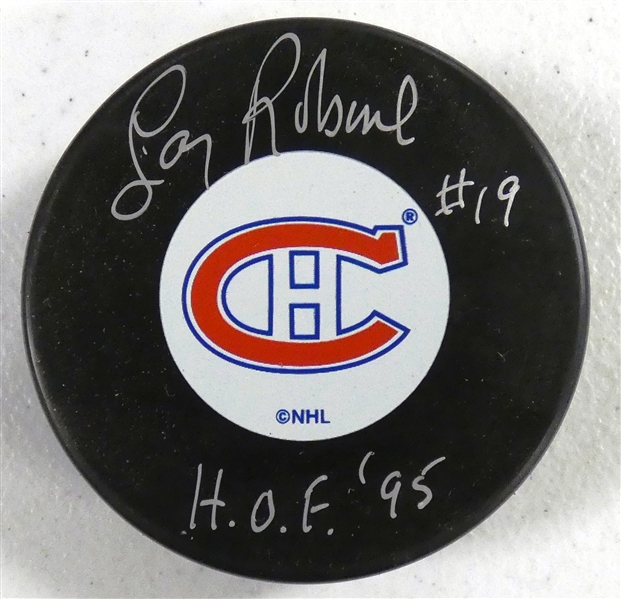 Larry Robinson Autographed Canadiens Puck
