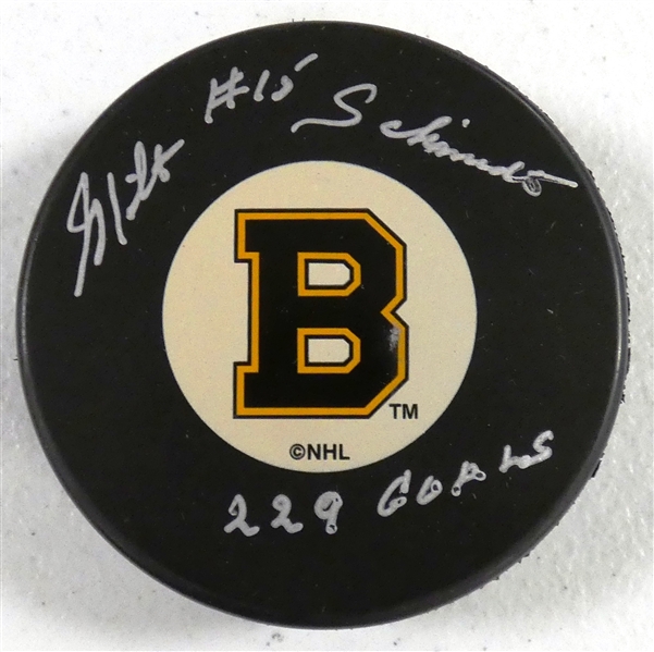 Milt Schmidt Autographed Bruins Puck