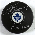 Tiger Williams Autographed Maple Leafs Puck