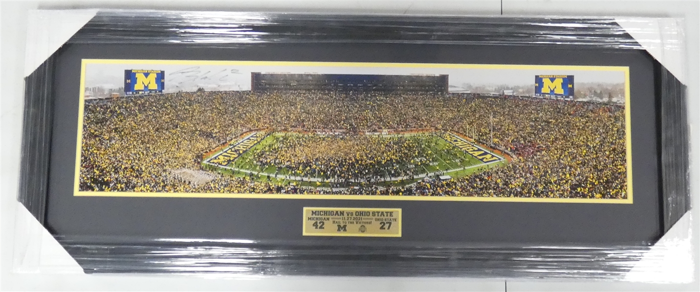 Michigan vs OSU 2021 Framed Panoramic Signed by Blake Corum (Pick up only)