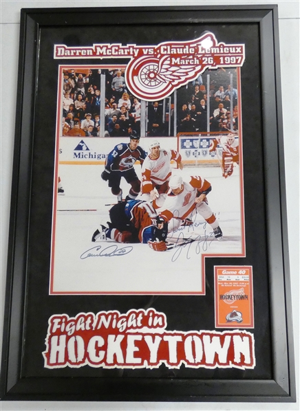 Darren McCarty & Claude Lemieux Autographed Framed 16x20 (Pick up only)