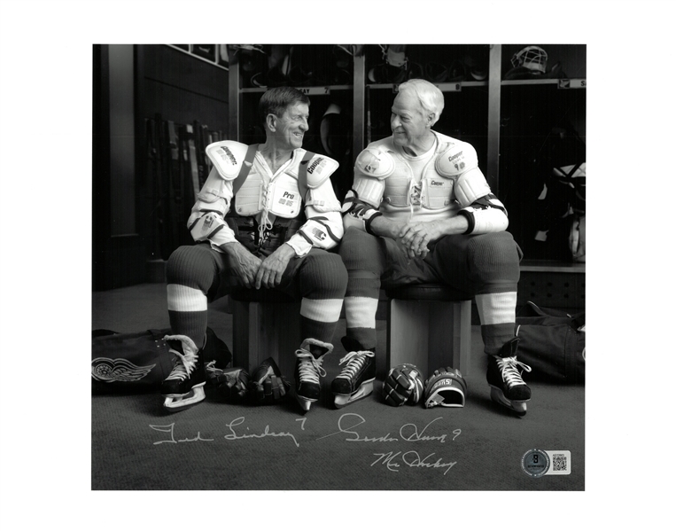Ted Lindsay & Gordie Howe Autographed 11x14