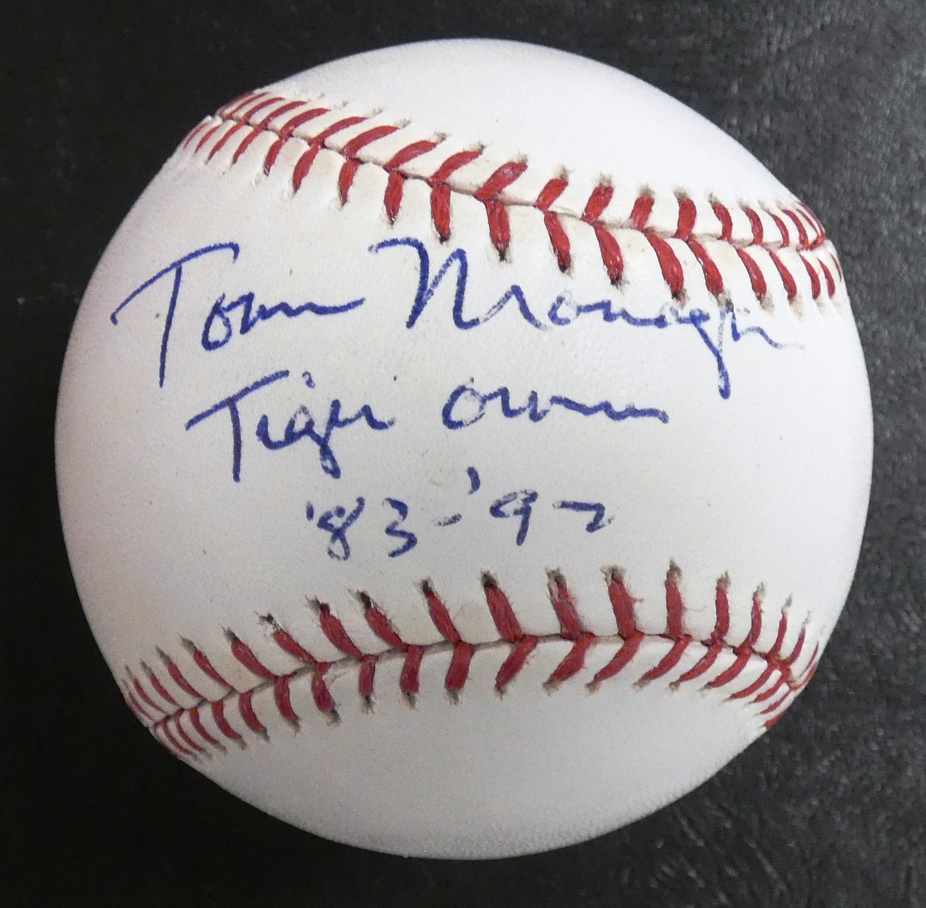 Tom Moaghan Lot Detail - Tom Monaghan Autographed Baseball w/ Tigers Owner 83-92