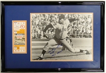 1968 World Series Game 7 Ticket Framed w/ Mickey Lolich Autographed 11x14