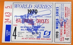 1970 World Series Game 4 Ticket Framed w/ Brooks Robinson Autographed 8x10