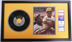 1979 World Series Game 3 Ticket Framed w/ Willie Stargell Autographed 8x10 & We Are Family 45