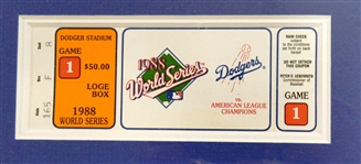 1988 World Series Game 1 Ticket Framed w/ Kirk Gibson Autographed 8x10 