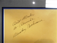 Mickey Cochrane Autographed Framed Display