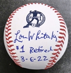 Lou Whitaker Autographed #1 Jersey Retirement Baseball Inscribed