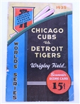 1935 World Series Scorecard Tigers vs. Cubs @ Wrigley