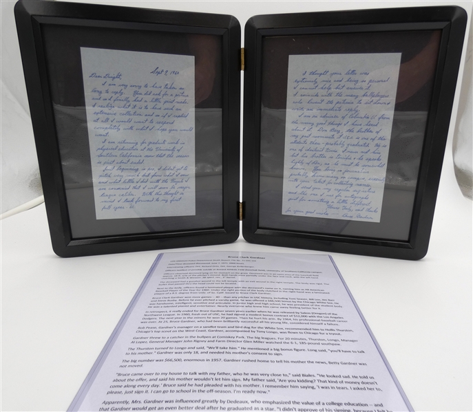 Bruce Gardner Rare Unique Letter to a Fan