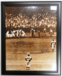 Bobby Thomson & Ralph Branca Autographed 16x20 Framed 1951 World Series Photo
