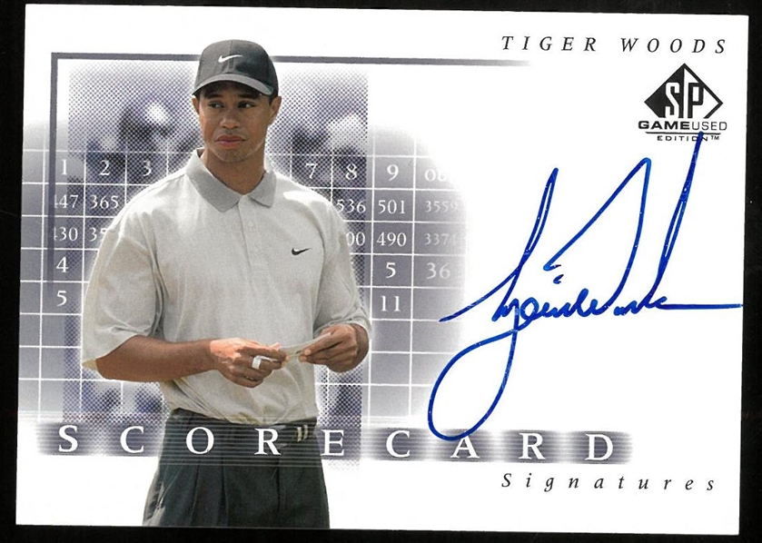 Tiger Woods Autographed 2002 Upper Deck SP Game Used Scorecard Signatures