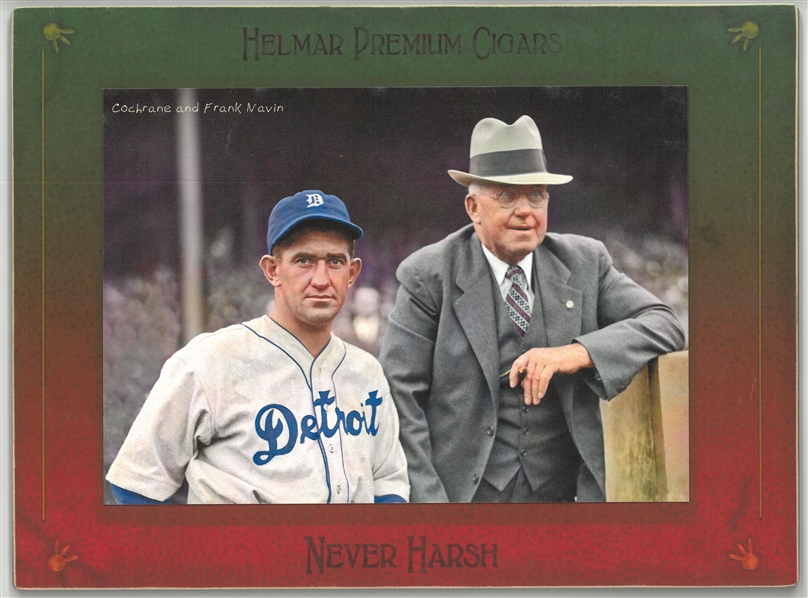 Mickey Cochrane & Frank Navin Helmar Cigars Imperial Cabinet