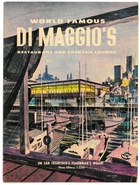 DiMaggios Restaurant & Cocktail Lounge Vintage Menu