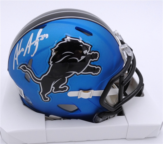 Alex Anzalone Autographed Lions Mini Helmet