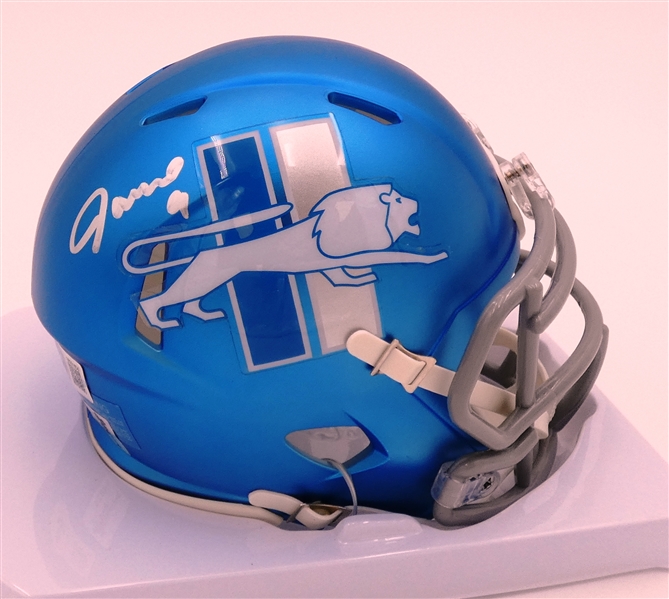 Jameson Williams Autographed Lions Mini Helmet