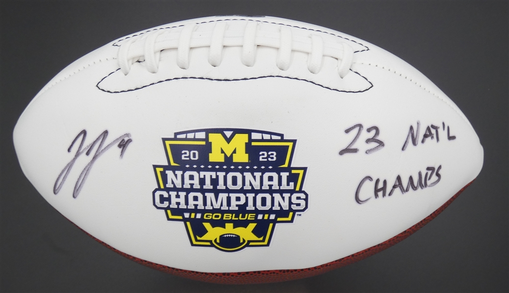 J.J. McCarthy Autographed Michigan National Champs Football