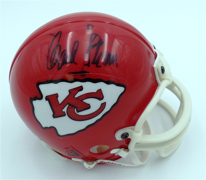 Hank Stram Autographed Chiefs Mini Helmet
