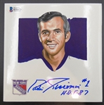 Eddie Giacomin Autographed Hand Painted 5" Tile
