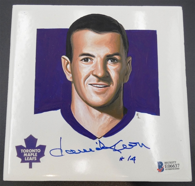 Dave Keon Autographed Hand Painted 5" Tile