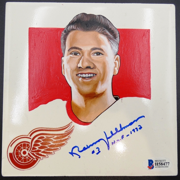 Norm Ullman Autographed Hand Painted 5" Tile