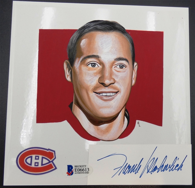 Frank Mahovlich Autographed Hand Painted 5" Tile