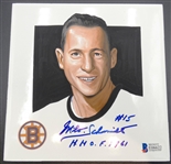 Milt Schmidt Autographed Hand Painted 5" Tile