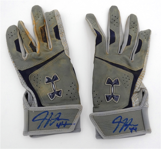 Justyn-Henry Malloy Game Worn Autographed Batting Gloves