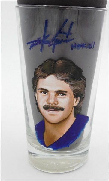 Mike Gartner Autographed Hand Painted Pint Glass