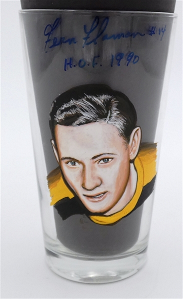 Fern Flaman Autographed Hand Painted Pint Glass