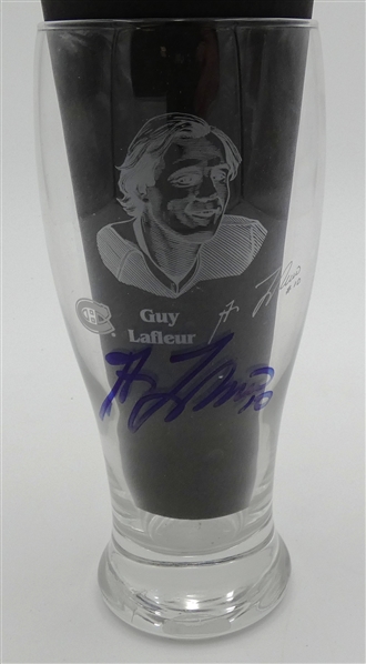 Guy Lafleur Autographed Pint Glass
