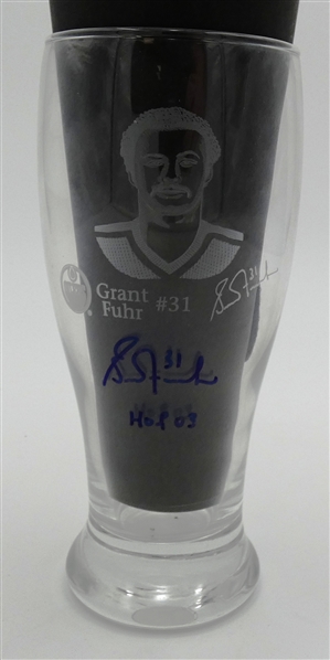 Grant Fuhr Autographed Pint Glass