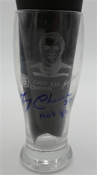 Gerry Cheevers Autographed Pint Glass