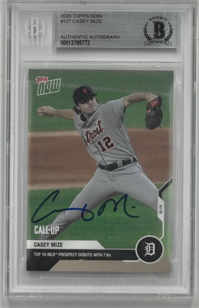 Casey Mize Autographed 2020 Topps Now