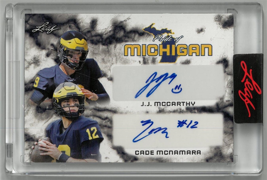 J.J. McCarthy & Cade McNamara Autographed Leaf
