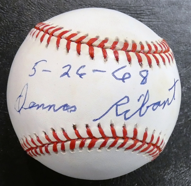 Dennis Ribant Autographed Baseball (1968 Tiger)