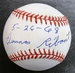 Dennis Ribant Autographed Baseball (1968 Tiger)
